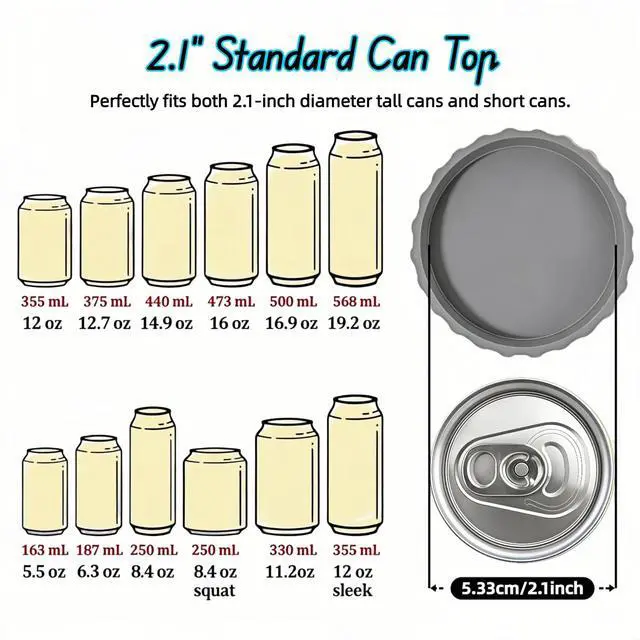 Alt view image 7 of 7 - Upgraded 6 Pack Multicolor Silicone Can Lids for Soda Beer Slim & Standard Cans, Airtight Leak Proof Seal Keep Drinks Fresh, Splash Dust Proof for Travel (Rotundity)