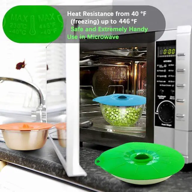 Alt view image 3 of 7 - Silicone Lids Covers - Microwave Food Cover for Bowls,Cups,Pots,Pans Food Safe BPA Free Silicone Bowl Covers Easy to Clean and Storage