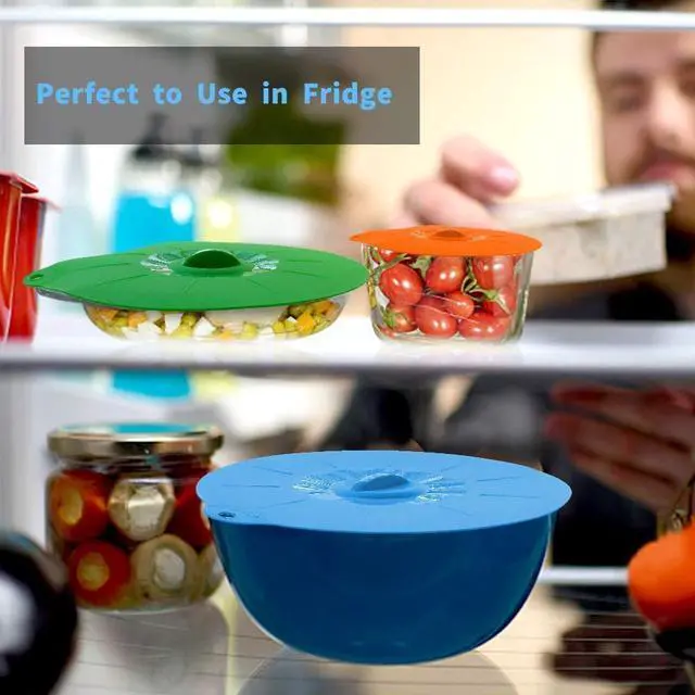 Alt view image 5 of 7 - Silicone Lids Covers - Microwave Food Cover for Bowls,Cups,Pots,Pans Food Safe BPA Free Silicone Bowl Covers Easy to Clean and Storage