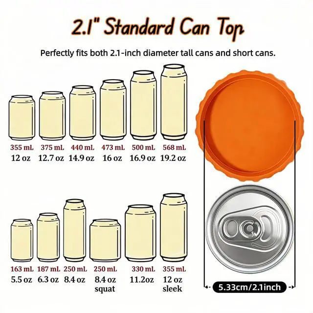 Alt view image 2 of 7 - Reusable Silicone Can Lids, Universal Fit for Soda Beer Slim & Standard Cans, Airtight Leak-Proof Seal to Keep Drinks Fresh, Splash & Dust Protection for Travel, Upgraded 6 Pack Multicolor