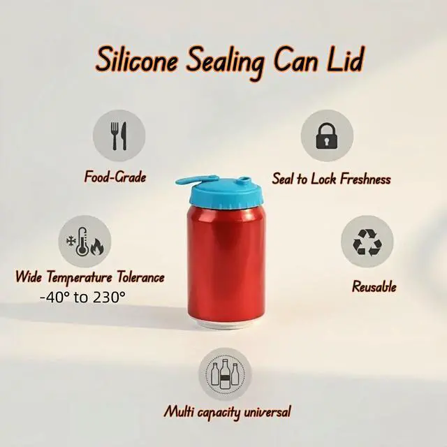 Alt view image 6 of 7 - Reusable Silicone Can Lids, Universal Fit for Soda Beer Slim & Standard Cans, Airtight Leak-Proof Seal to Keep Drinks Fresh, Splash & Dust Protection for Travel, Upgraded 6 Pack Multicolor