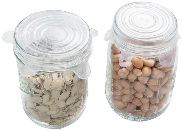 Alt view image 5 of 7 - Silicone Stretch Lids 10 Pack for Regular and Wide Mouth Mason Jar, Reusable Silicone Stretch Lids(Stretched to 3.5 inch), Sealed Durable Food Storage Covers Suit for Jar, Cans, Pot