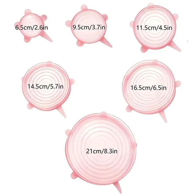 Alt view image 2 of 5 - 12 pcs Silicone Stretch lids set(6 Sizes,white)