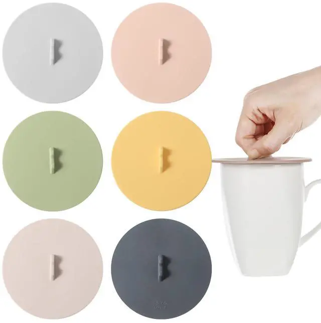 Main image of Silicone Lids for Cups, 6Pcs Silicone Cup Covers, Colored Universal Cup Lids, Reusable Mug Cover, Food Grade Dust-proof Airtight Seal Lids for Mugs Tea Cups Coffee Cup