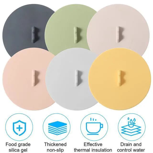 Alt view image 3 of 7 - Silicone Lids for Cups, 6Pcs Silicone Cup Covers, Colored Universal Cup Lids, Reusable Mug Cover, Food Grade Dust-proof Airtight Seal Lids for Mugs Tea Cups Coffee Cup