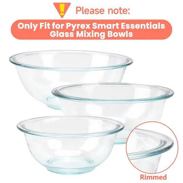 Alt view image 2 of 7 - Silicone Replacement Lids for Pyrex Smart Essentials Prepware 325 Rimmed Glass Mixing Bowl, Food Grade Silicone, Sturdy & Durable Cover, Dishwasher & Microwave Safe - 1 Pack