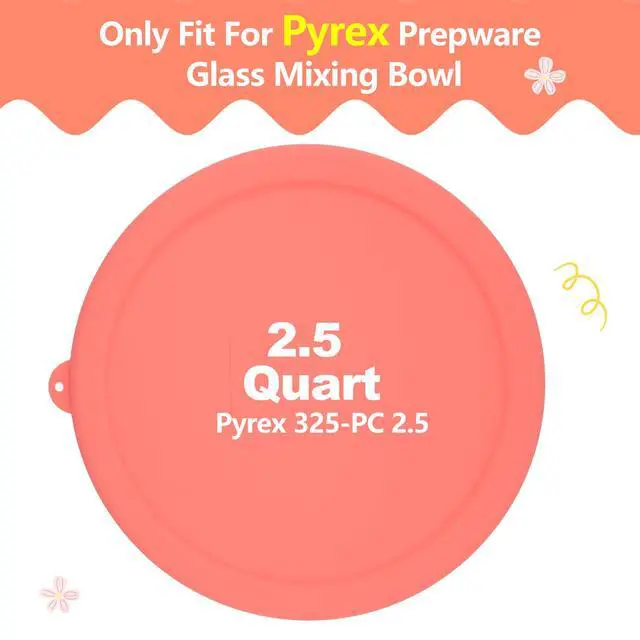 Alt view image 3 of 7 - Silicone Replacement Lids for Pyrex Smart Essentials Prepware 325 Rimmed Glass Mixing Bowl, Food Grade Silicone, Sturdy & Durable Cover, Dishwasher & Microwave Safe - 1 Pack