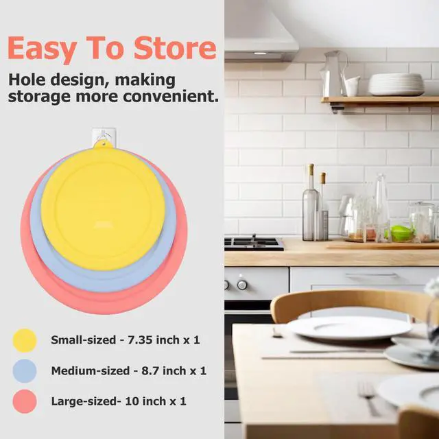 Alt view image 7 of 7 - Silicone Replacement Lids for Pyrex Smart Essentials Prepware 325 Rimmed Glass Mixing Bowl, Food Grade Silicone, Sturdy & Durable Cover, Dishwasher & Microwave Safe - 1 Pack
