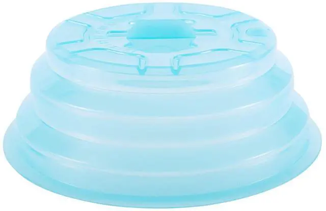 Main image of Collapsible Silicone Microwave Plate Cover Splatter Guard, Dishwasher Safe & BPA Free, 11, Blue
