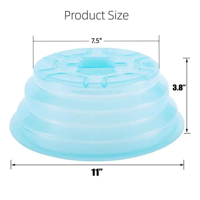 Alt view image 4 of 7 - Collapsible Silicone Microwave Plate Cover Splatter Guard, Dishwasher Safe & BPA Free, 11, Blue
