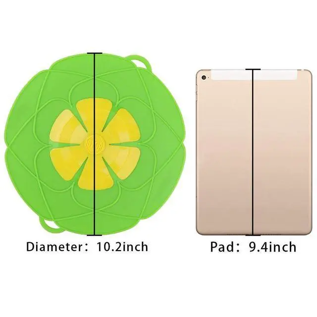 Alt view image 2 of 7 - 2 Pack Silicone Spill Stopper Lid, 10.2" Boil Over Safeguard, Splatter Guard Cover for Pots Pans, Food Grade Silicone Multi-Function Kitchen Tool, BPA Free Microwave Dishwasher Safe