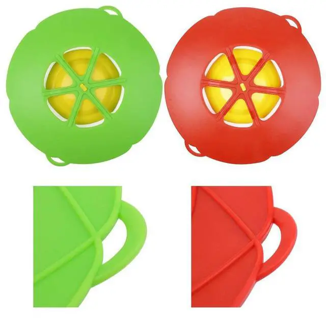 Alt view image 6 of 7 - 2 Pack Silicone Spill Stopper Lid, 10.2" Boil Over Safeguard, Splatter Guard Cover for Pots Pans, Food Grade Silicone Multi-Function Kitchen Tool, BPA Free Microwave Dishwasher Safe
