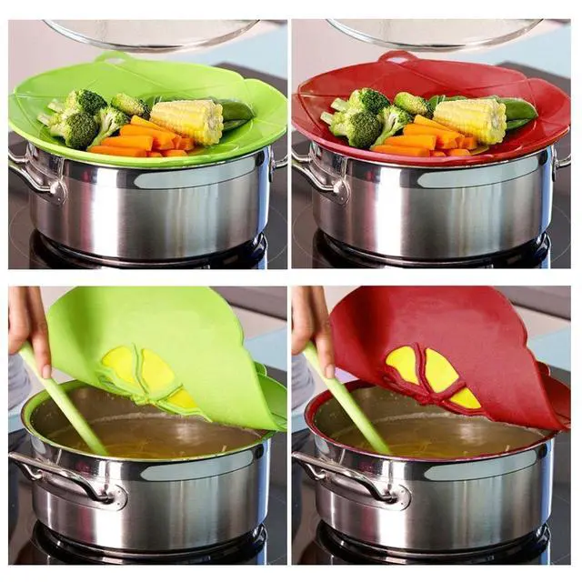 Alt view image 7 of 7 - 2 Pack Silicone Spill Stopper Lid, 10.2" Boil Over Safeguard, Splatter Guard Cover for Pots Pans, Food Grade Silicone Multi-Function Kitchen Tool, BPA Free Microwave Dishwasher Safe