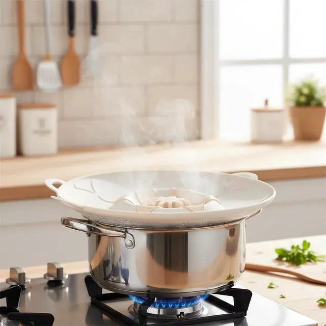 Alt view image 4 of 7 - Reusable Silicone Spill Stopper Lid Boil-Over Safeguard for Pots & Saucepans, Universal Anti-Overflow Cover for Soup, Pasta, Chai, Tea & Milk, Multi-Function Tool, BPA-Free, Heat Resistant