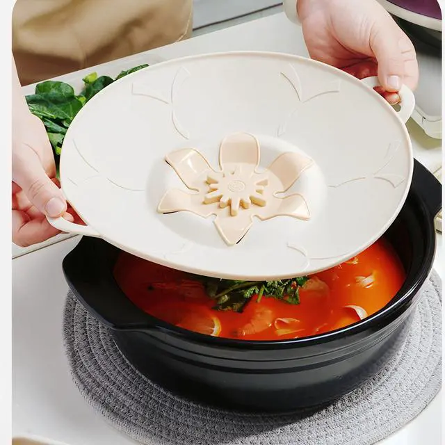 Alt view image 5 of 7 - Reusable Silicone Spill Stopper Lid Boil-Over Safeguard for Pots & Saucepans, Universal Anti-Overflow Cover for Soup, Pasta, Chai, Tea & Milk, Multi-Function Tool, BPA-Free, Heat Resistant