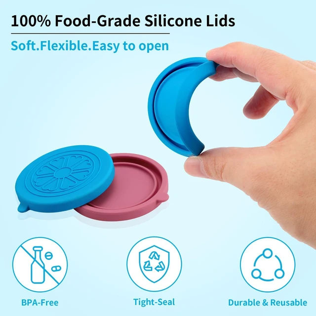 Alt view image 2 of 7 - Oui Yogurt Jar Lids Silicone | 12 Pack Colorful Covers Fit For 5 Oz Oui Yogurt Glass Jars | Perfect For Oui Yogurt Bottle with Label | Lids Only | Food-Grade/Leakproof/Reusable