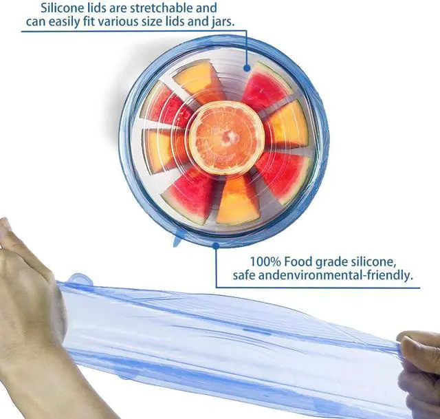 Alt view image 3 of 7 - Silicone Stretch Lids, Durable & Eco-Friendly Elastic Lids