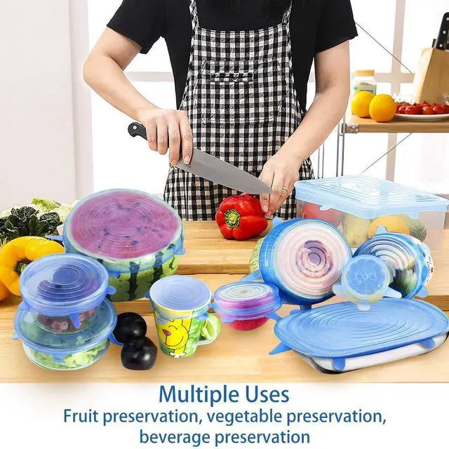Alt view image 4 of 7 - Silicone Stretch Lids, Durable & Eco-Friendly Elastic Lids