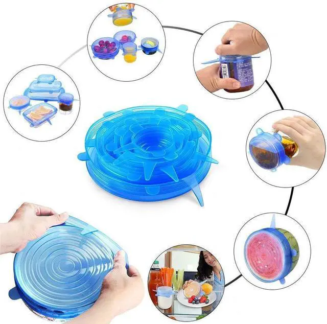 Alt view image 7 of 7 - Silicone Stretch Lids, Durable & Eco-Friendly Elastic Lids