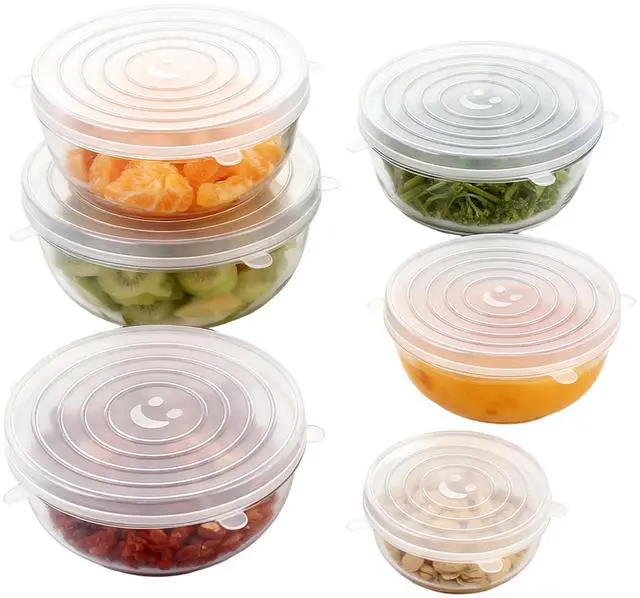 Main image of Reusable Silicone Stretch Lids for Food Storage Six Specifications of Reusable Silicone Bowl Cover Silicon Container Lid Covers for Various Food Containers Leftover Food Fruit Bowls