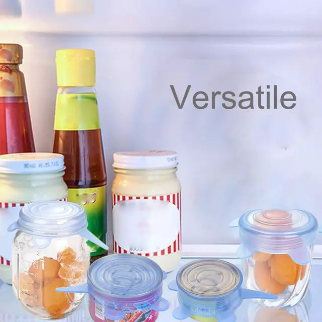 Alt view image 6 of 6 - Pack Pet Food Can Cover Stretchable 1 Fit 3 Universal Size Silicone Can Lids for Dog and Cat Food Can Blue