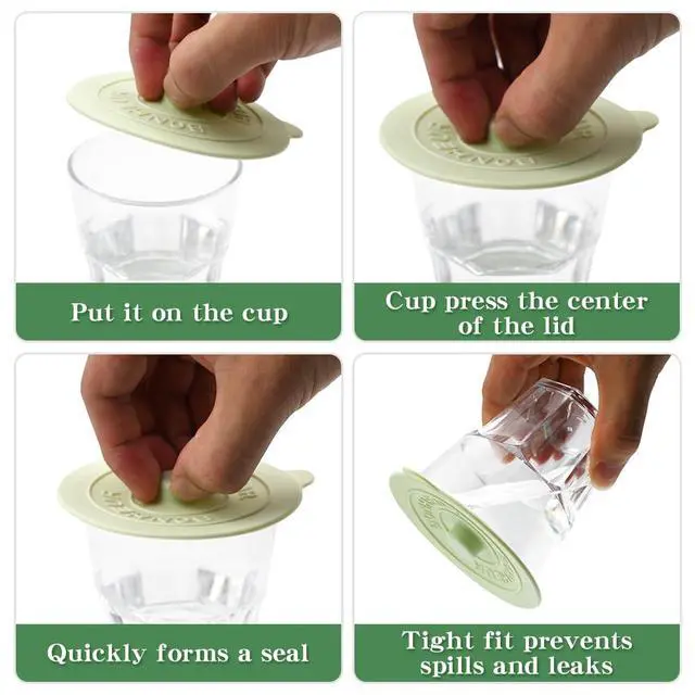 Alt view image 3 of 7 - 4pcs Silicone Lids for Cups, Colorful Silicone Cup Covers Reusable Dust-Proof Airtight Seal Cup Covers Flexible Mug Cover for Hot Drinks Outdoors & Indoors (Light Colour)