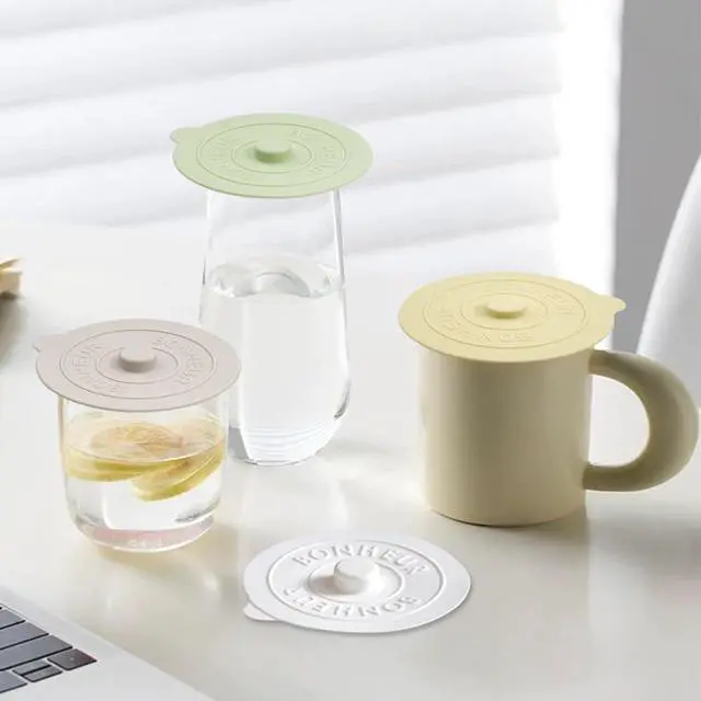 Alt view image 7 of 7 - 4pcs Silicone Lids for Cups, Colorful Silicone Cup Covers Reusable Dust-Proof Airtight Seal Cup Covers Flexible Mug Cover for Hot Drinks Outdoors & Indoors (Light Colour)