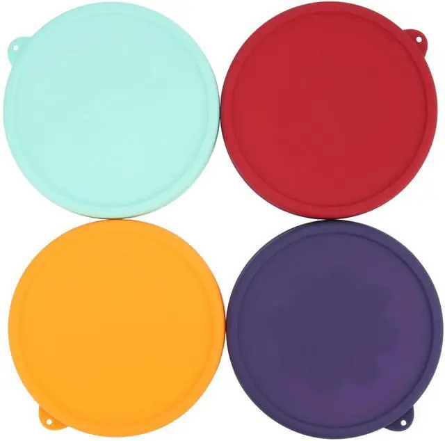 Main image of Cup Round Silicone Storage Cover Lids Replacement for Anchor Hocking and Pyrex 7201-PC Glass Bowls (Container not Included) (Mix) 4 Pack