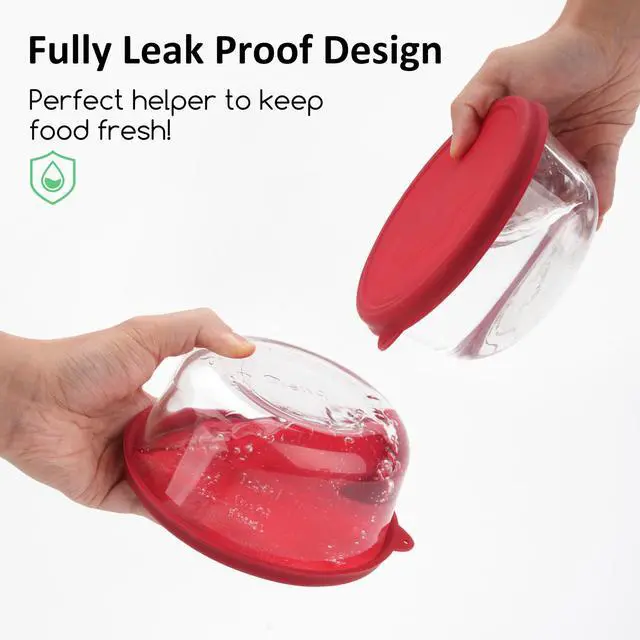 Alt view image 3 of 7 - Cup Round Silicone Storage Cover Lids Replacement for Anchor Hocking and Pyrex 7201-PC Glass Bowls (Container not Included) (Mix) 4 Pack