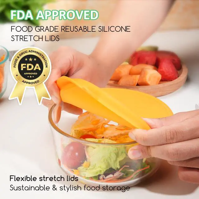 Alt view image 5 of 7 - Cup Round Silicone Storage Cover Lids Replacement for Anchor Hocking and Pyrex 7201-PC Glass Bowls (Container not Included) (Mix) 4 Pack