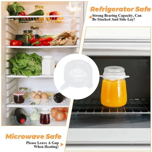 Alt view image 5 of 7 - 50PCS Small Silicone Stretch Lids 2 Inch Reusable Silicone Jar Cover lids to Fit 2 Inch to 2.7 Inch Expandable Food Storage Covers for Milk Bottles, Yogurt Jars, Cans Lids Small