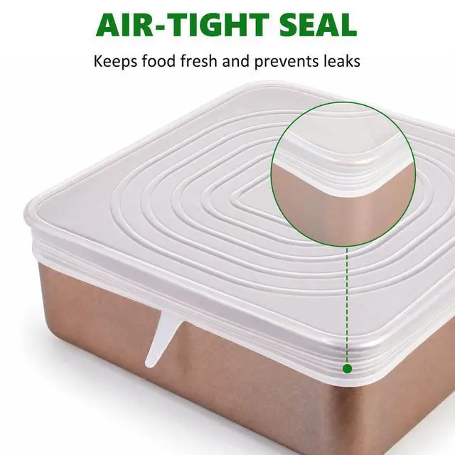 Alt view image 3 of 6 - 2 Pcs 9x9 Inch Silicone Bakeware Lids, Reusable Safe Storage Lids Square Replacement Cover Stretchable for Baking Dishes, Casserole Dishes, Cake Pan, Freezer, Microwave Safe Food Cover