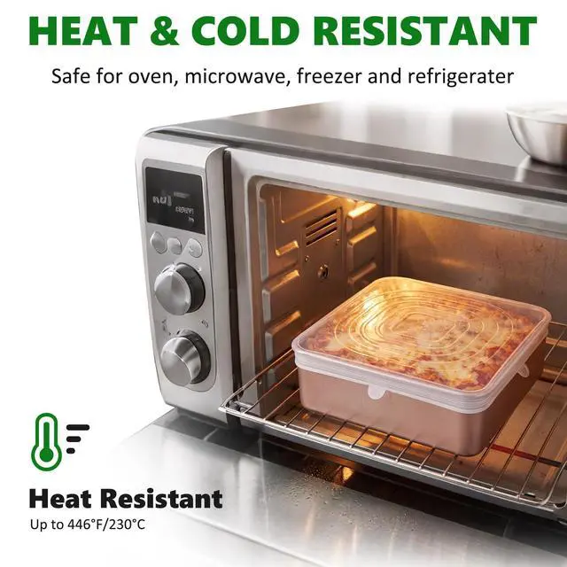 Alt view image 5 of 6 - 2 Pcs 9x9 Inch Silicone Bakeware Lids, Reusable Safe Storage Lids Square Replacement Cover Stretchable for Baking Dishes, Casserole Dishes, Cake Pan, Freezer, Microwave Safe Food Cover