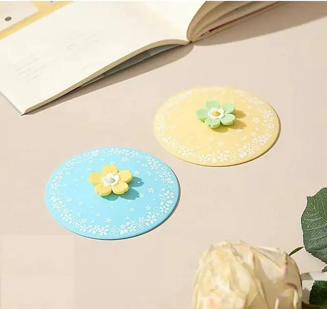 Alt view image 3 of 6 - PCS Silicone Cup Covers for Drinks, Multicolored Anti-Dust Cup Lids Food Grade Dust-proof Airtight Seal Lids for Mug Tea Coffee (Yellow, Bule)