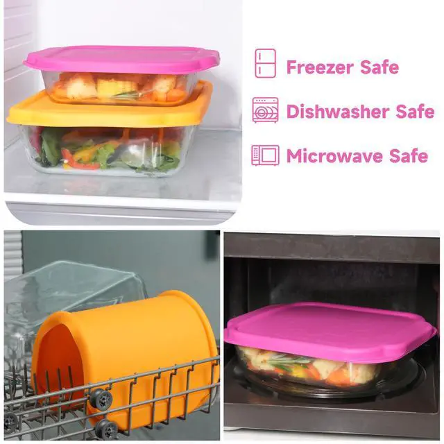 Alt view image 5 of 7 - Silicone Lids for Pyrex 222233222-D233-D Glass Baking Dish, 2 Pack Silicone Lid for Pyrex Glass Dish, Dishwasher & Freezer & Microwave Safe (Baking Dish Not included)