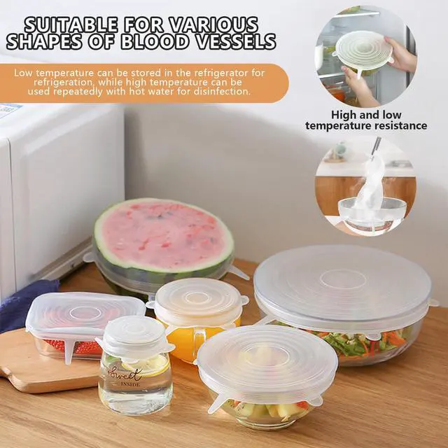 Alt view image 5 of 7 - 12 Pcs Rectangular Silicone Food Covers, 6 Sizes Reusable Leftover Stretch Lids, Airtight Food Storage Covers Safe in Dishwasher and Microwave, Adjustable Dish Lids, Kitchen Gadgets (Rectangular)