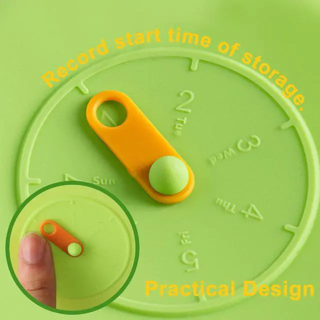 Alt view image 6 of 7 - Silicone Stretch Lids for Food Storage, Reusable Stretch and Seal Lids with Easy-open Pull Tab and Day Indicator, 6 Pcs Silicone Dustproof and Fresh-keeping Covers Set for Cups/Cans/Jars/Bowls