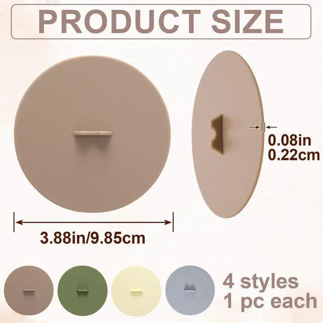 Alt view image 2 of 7 - 4pcs Silicone Cups Cover Lids, Universal Reusable Drink Cup Lids, Dust-proof Airtight Seal Mug Cover for Tea Cups Coffee Cup- White & Green & Gray & Brown