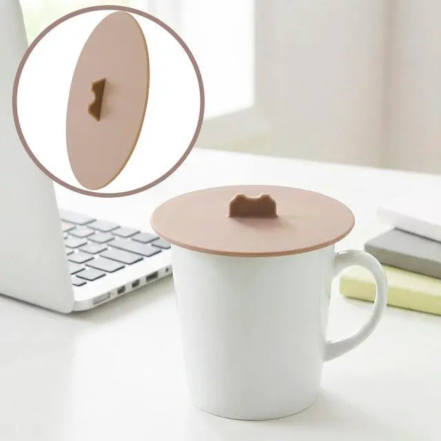 Alt view image 6 of 7 - 4pcs Silicone Cups Cover Lids, Universal Reusable Drink Cup Lids, Dust-proof Airtight Seal Mug Cover for Tea Cups Coffee Cup- White & Green & Gray & Brown