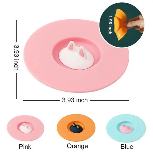 Alt view image 5 of 6 - 6 Pcs Cat Ear Silicone Cup Lids, Dustproof Covers for Mugs and Cups