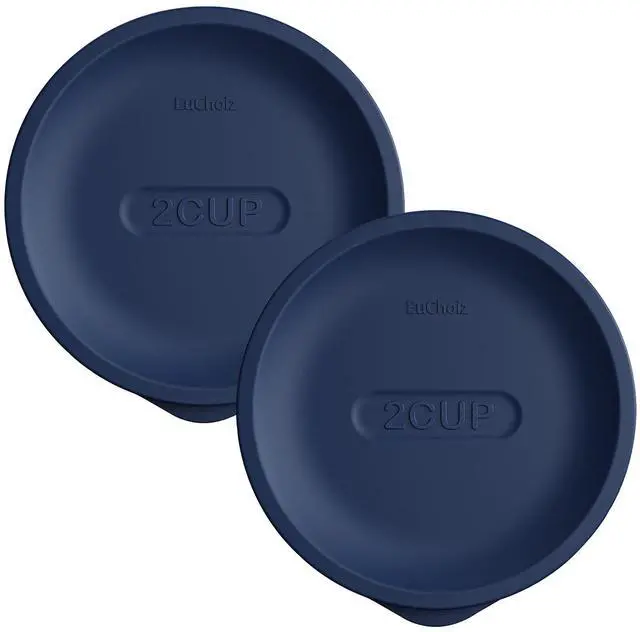 Main image of Replacement Lids for Pyrex 7200-PC 2 Cup, Silicone Round Storage Cover Lid for Anchor Hocking Glass Bowl 2 Pack Dark Blue