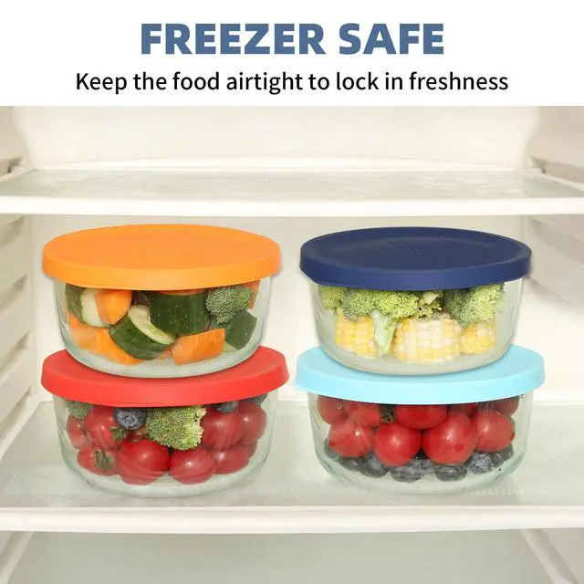 Alt view image 4 of 7 - Replacement Lids for Pyrex 7200-PC 2 Cup, Silicone Round Storage Cover Lid for Anchor Hocking Glass Bowl 2 Pack Dark Blue
