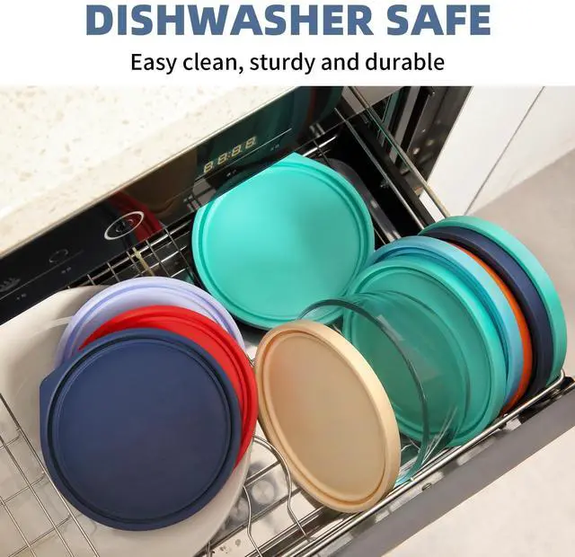 Alt view image 5 of 7 - Replacement Lids for Pyrex 7200-PC 2 Cup, Silicone Round Storage Cover Lid for Anchor Hocking Glass Bowl 2 Pack Dark Blue