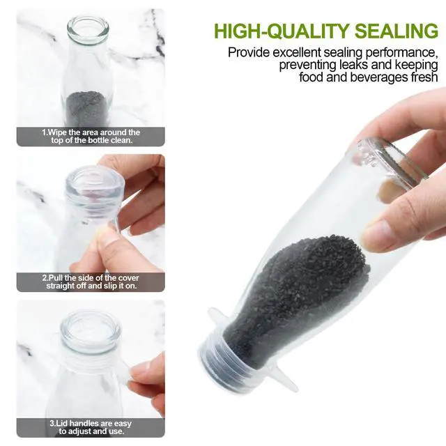 Alt view image 4 of 5 - Silicone Stretch Lids,Reusable Silicone Seal lid,Suitable for Small Size Bottle Lid(12 Pack)