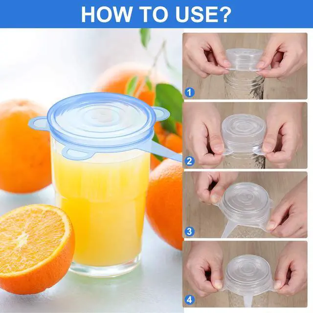 Alt view image 3 of 7 - Pieces Silicone Stretch Can Lids Reusable Expandable Jar Lid Soda Beer Cans Round Elastic Container Food Storage Covers for Mug Cup Small Bowl Fruits Vegetables Storage