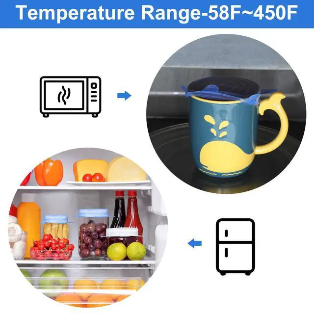 Alt view image 4 of 7 - Pieces Silicone Stretch Can Lids Reusable Expandable Jar Lid Soda Beer Cans Round Elastic Container Food Storage Covers for Mug Cup Small Bowl Fruits Vegetables Storage