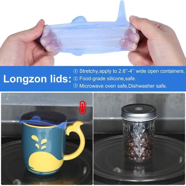Alt view image 5 of 7 - Pieces Silicone Stretch Can Lids Reusable Expandable Jar Lid Soda Beer Cans Round Elastic Container Food Storage Covers for Mug Cup Small Bowl Fruits Vegetables Storage