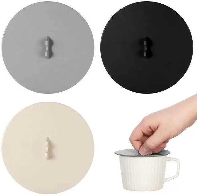 Main image of 3 Pcs Mug Cover, Silicone Cup Lids Reusable Mug and Cup Covers Food Grade Anti-dust Airtight Seal Lids for Mugs, Tea Cups, Coffee Cups
