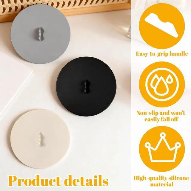 Alt view image 3 of 7 - 3 Pcs Mug Cover, Silicone Cup Lids Reusable Mug and Cup Covers Food Grade Anti-dust Airtight Seal Lids for Mugs, Tea Cups, Coffee Cups