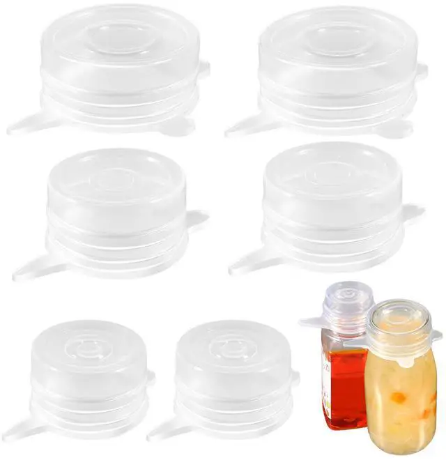 Main image of 6 Pcs Small Silicone Stretch Lids Reusable Silicone Stretch Cover 3 Sizes Fit to 1.2 Inch to 2.4 Inch Small Jars, Food Cans, Bottles